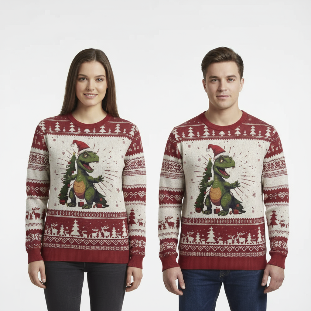 Unisex "T-Rex Can't Wrap" Sweater