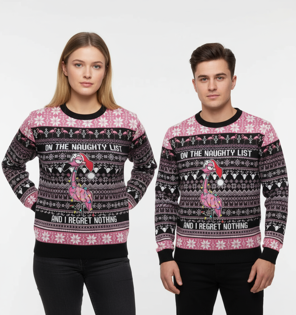 Unisex "Pink Christmas Beach" Sweater