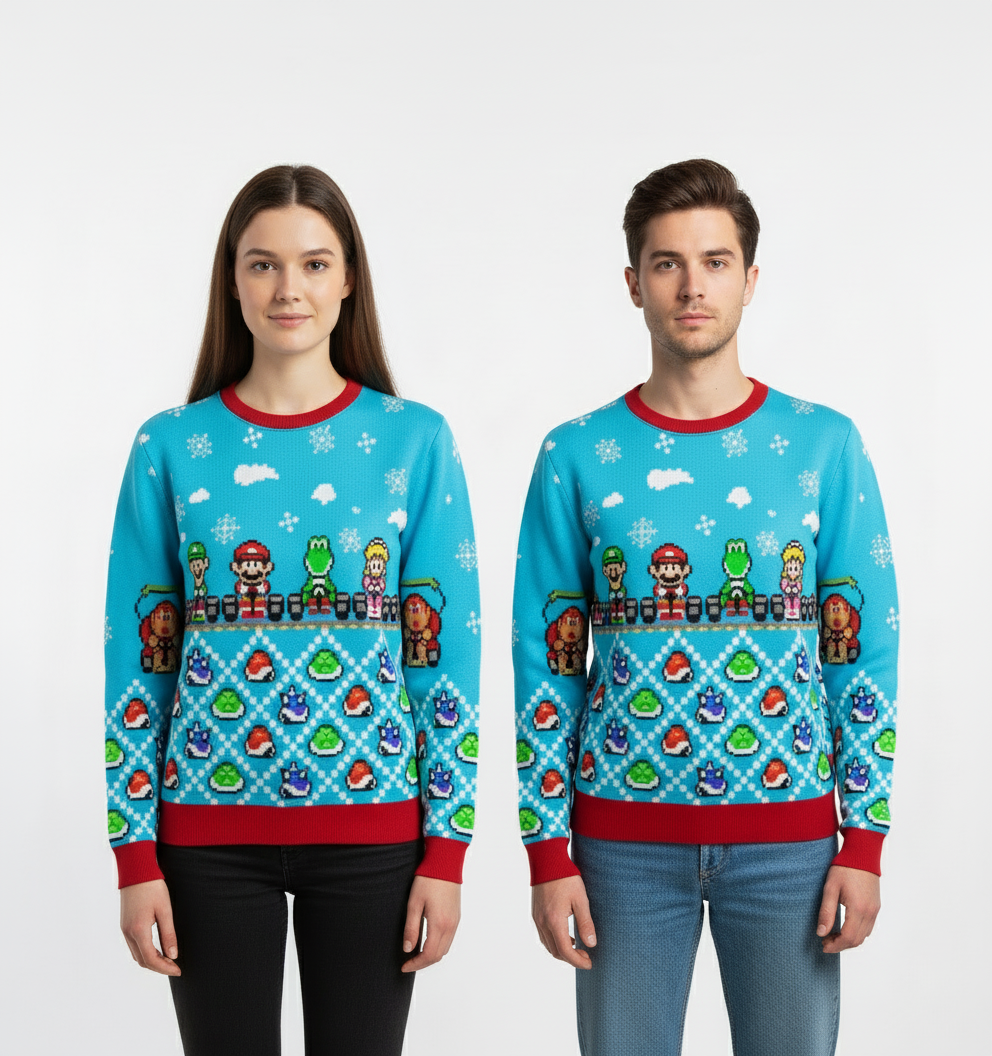 Unisex "1-Up Holiday Mushroom" Sweater