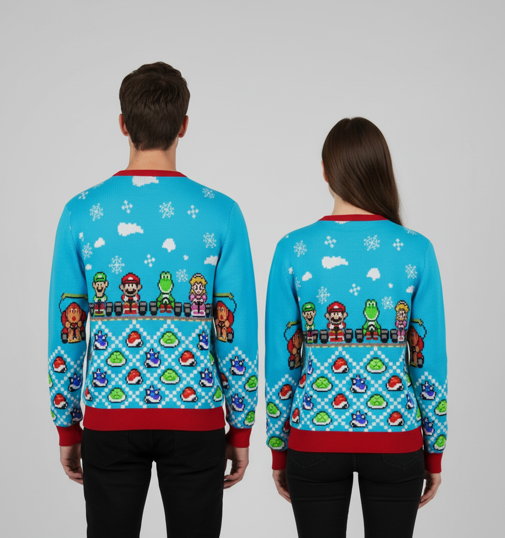 Unisex "1-Up Holiday Mushroom" Sweater